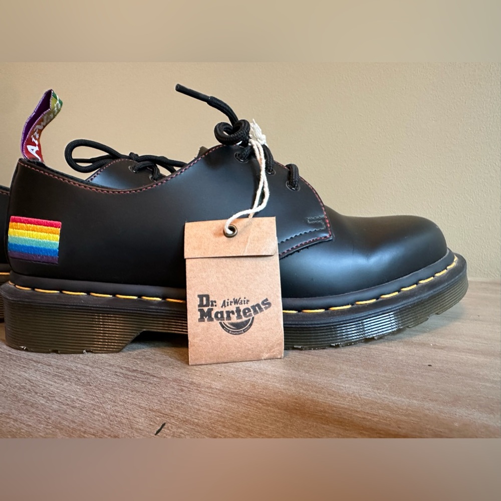 Dr. Martens Pride 1461 Loafers Black Leather New with Tags Sz 41